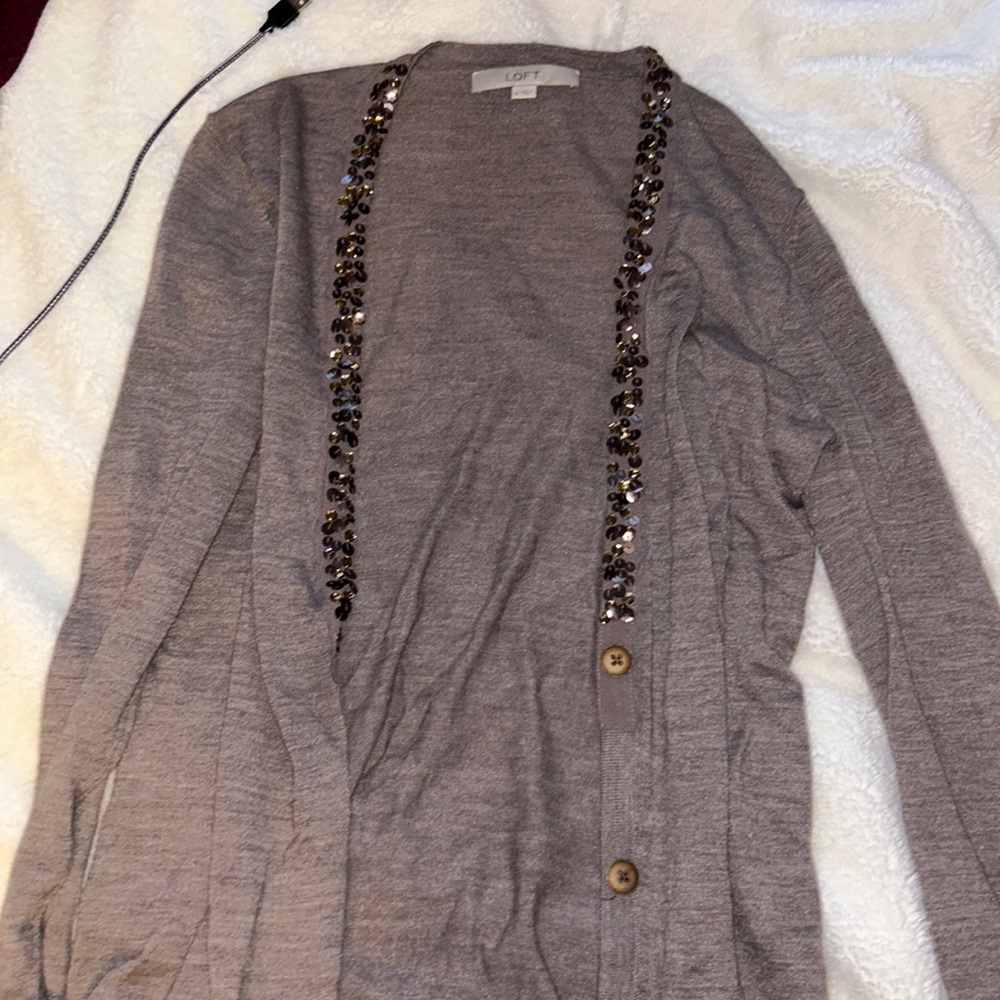 Loft cardigan with gold sequin details